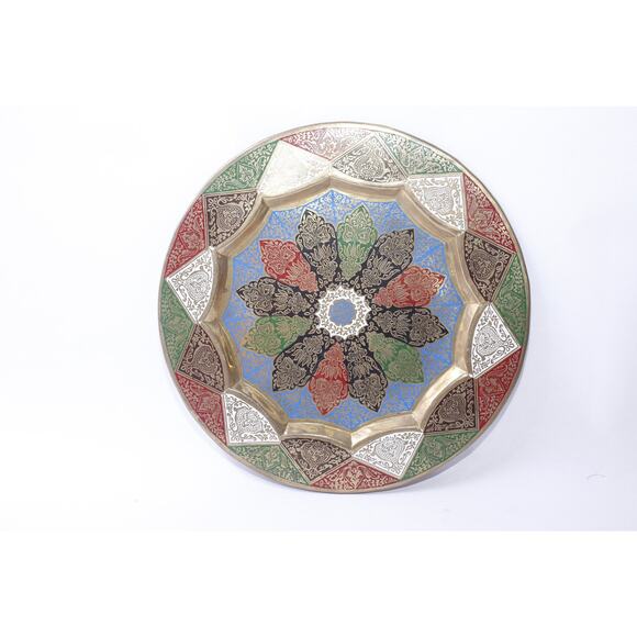 Brass Collectible Plate, Floral, Geometric Design, Sound Vision, Kitchen Decor - Picture 1 of 3